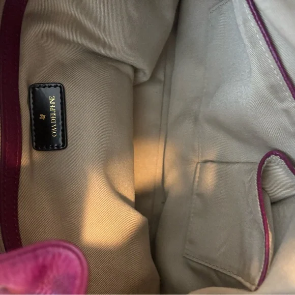 Ora Delphine Deep Red Leather Shoulder Bag - Picture 5 of 5